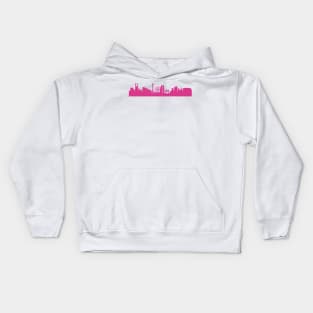 Yokohama skyline pink Kids Hoodie